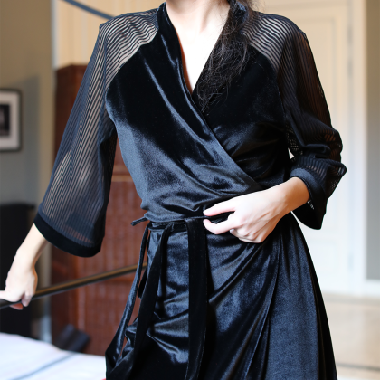 Black Velvet Robe